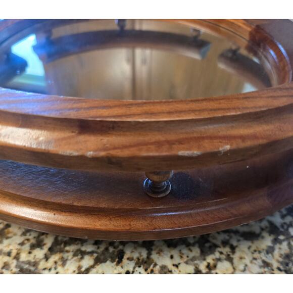Vintage Homco Wooden Mirrored Lazy Susan Wall Hang or Table Piece - Picture 3 of 5